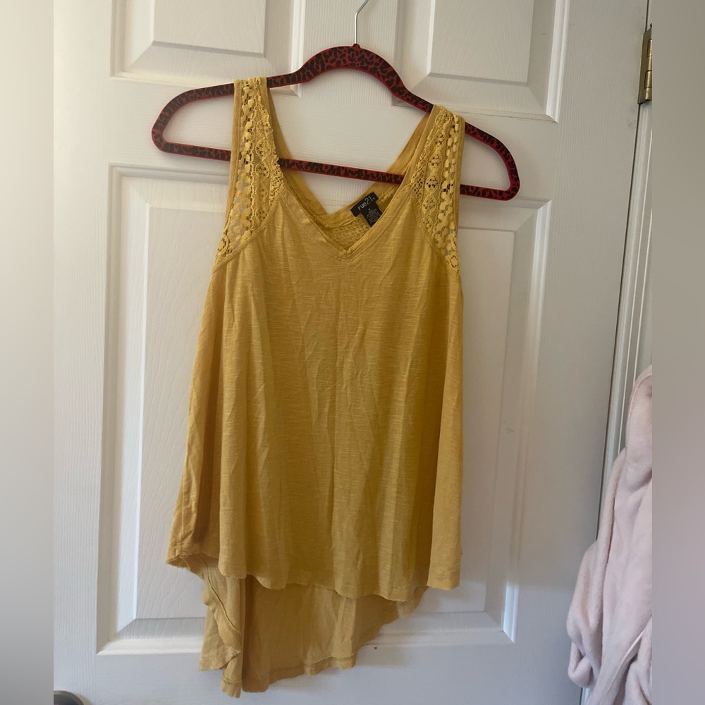 yellow tank top
